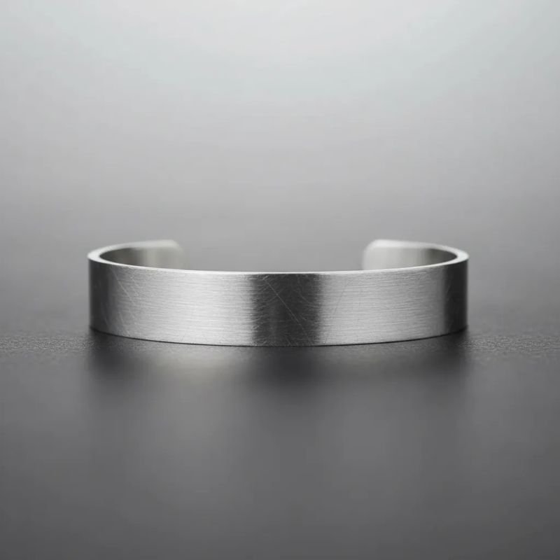 Bracelete Chapa Escovado Prateado
