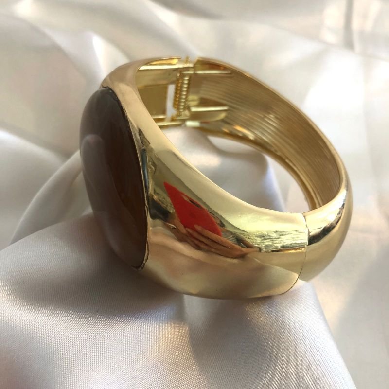 Bracelete Oval Cor Fumé Escuro