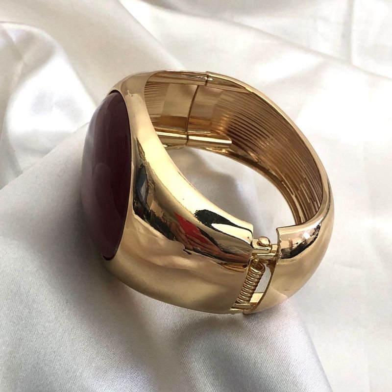 Bracelete Oval Cor Marsala