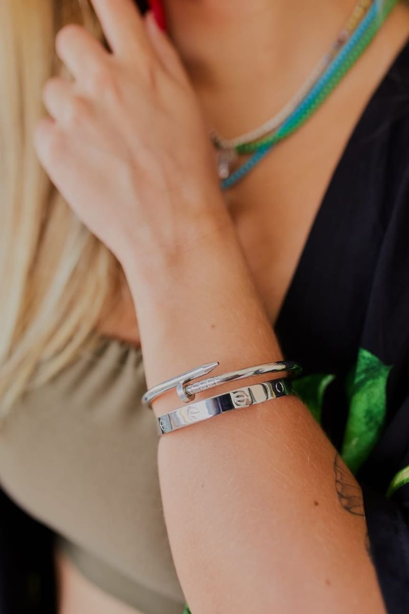 Bracelete Prego Lisa Prateada