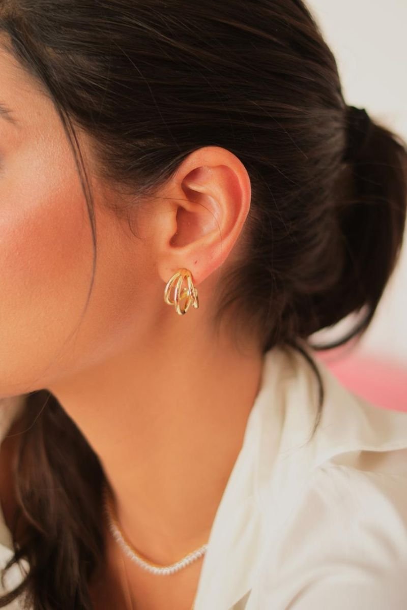 Brinco Argola 3 aros dourado