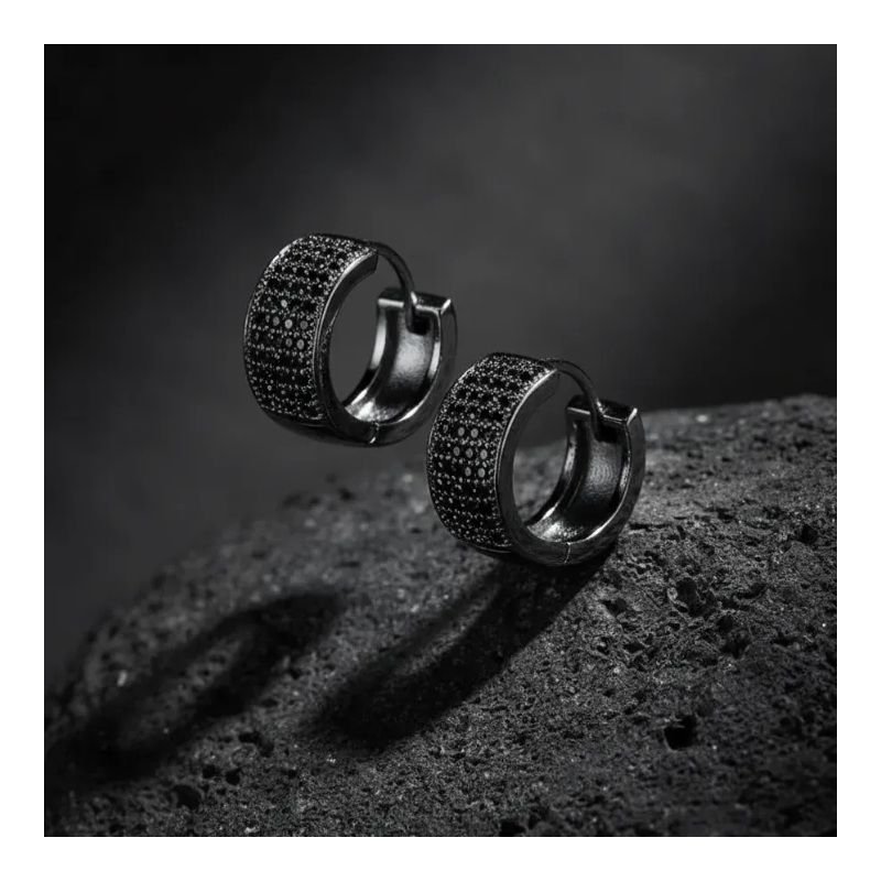 Brinco argola Rodio Negro