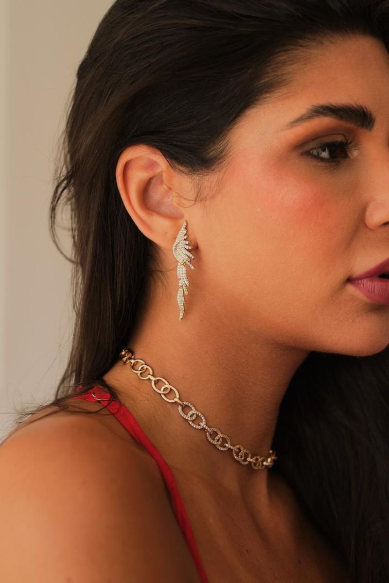 Brinco Asa longa dourado