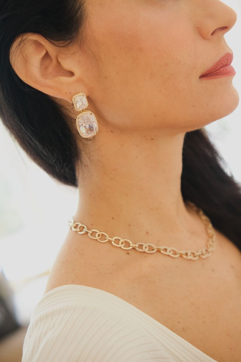 Brinco Cristal Dourado