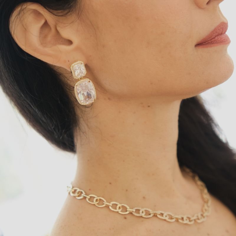 Brinco Cristal Dourado