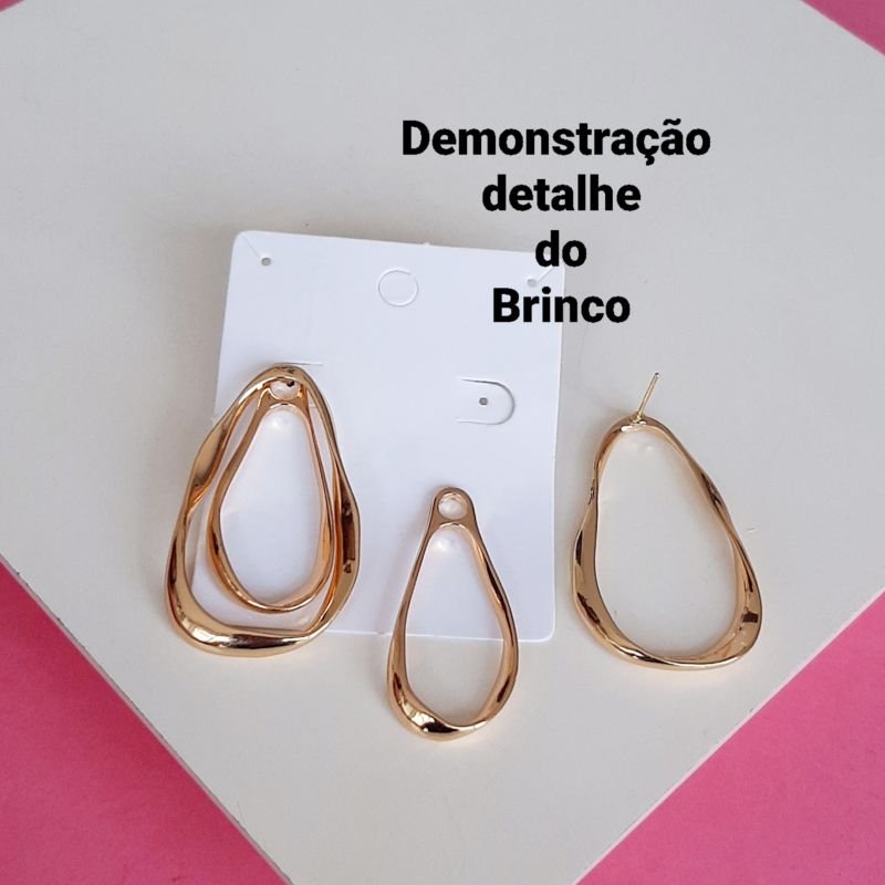 Brinco Oval duplo Dourado