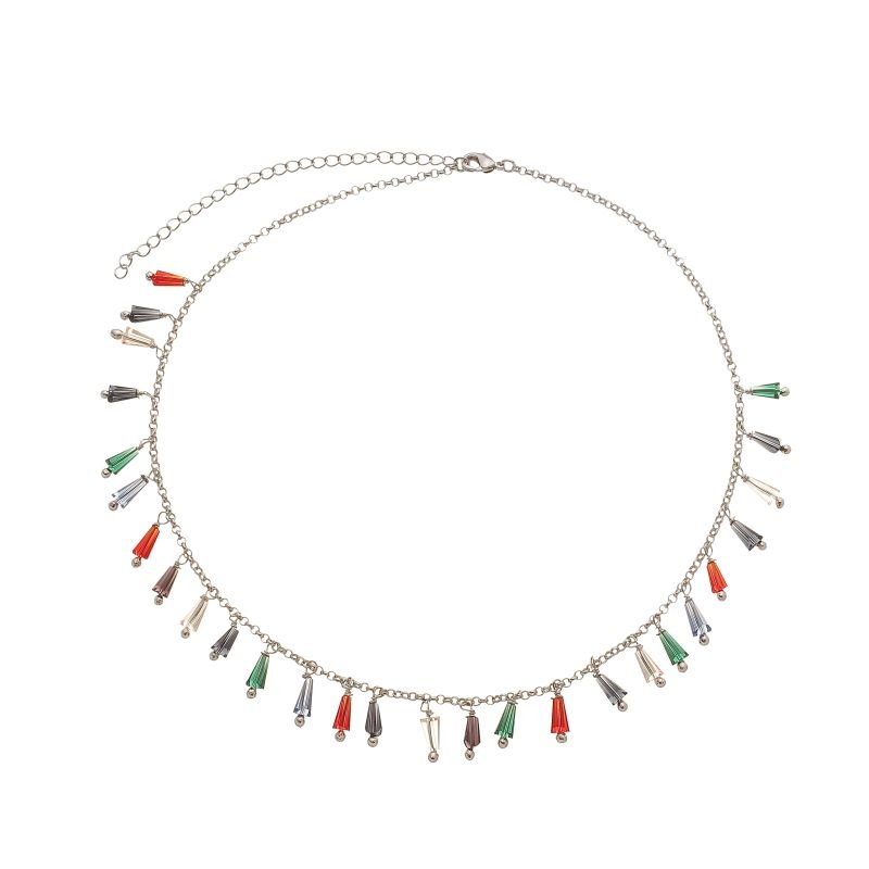 Choker Canutilho Rainbow Folheado A Ródio