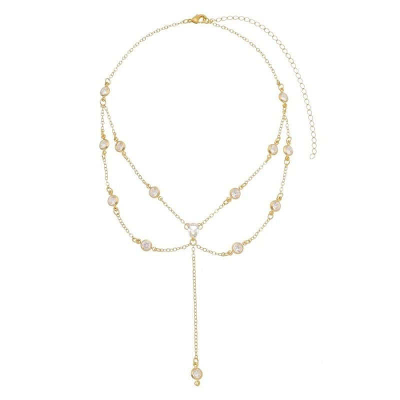 Choker Dupla Semijoia Banho de Ouro 18 k