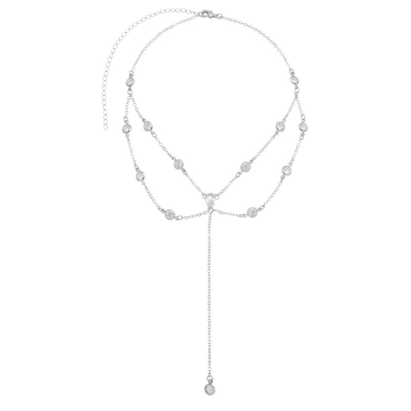 Choker Dupla Semijoia banho de Rodio