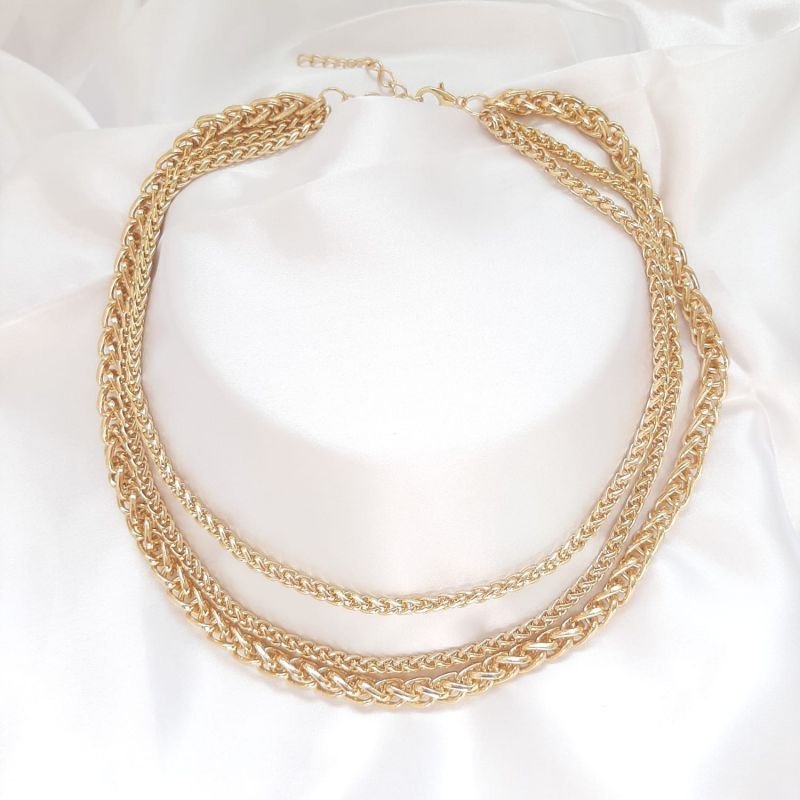 Colar 3 correntes DOURADO