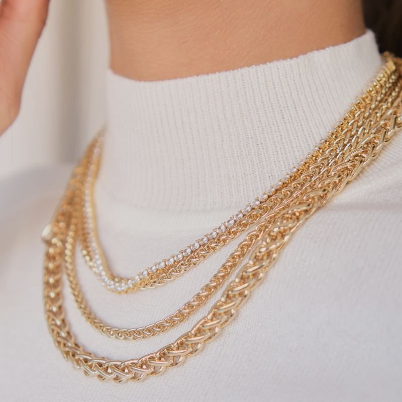 Colar 3 correntes DOURADO