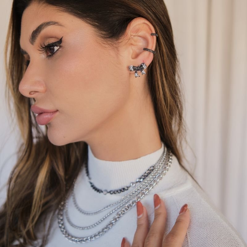 Colar 3 correntes Prateado