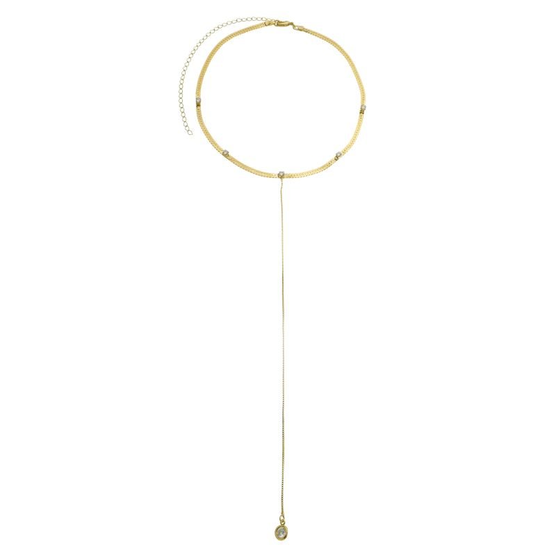 Colar corrente fita folheado ouro 18k