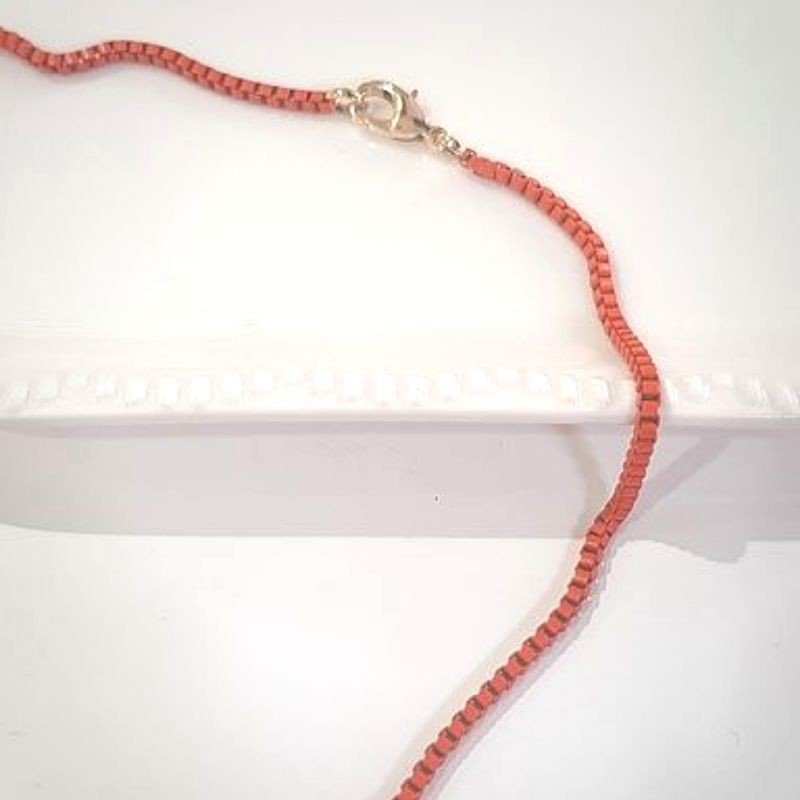 Colar Corrente Veneziana Color Média Coral 45cm