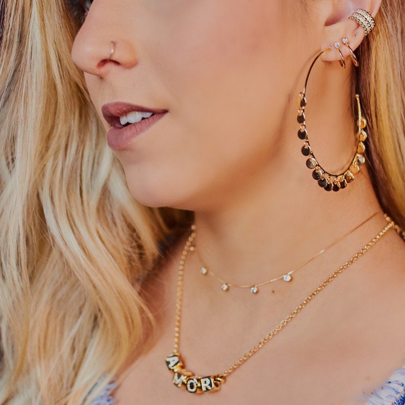 Colar Dadinhos De Amor Folheado A Ouro