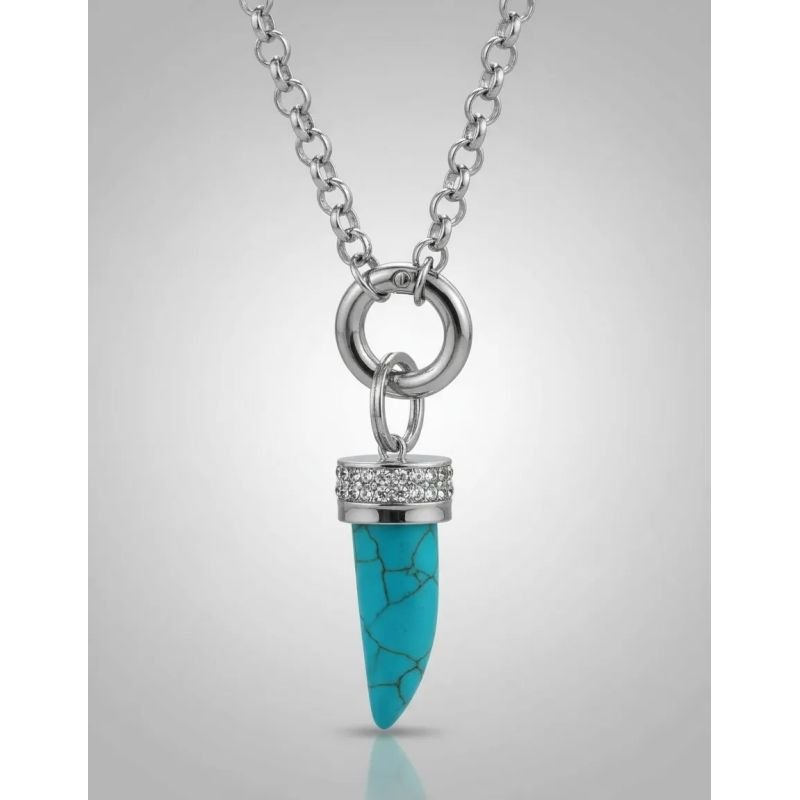Colar Dente Turquesa Boho Chic
