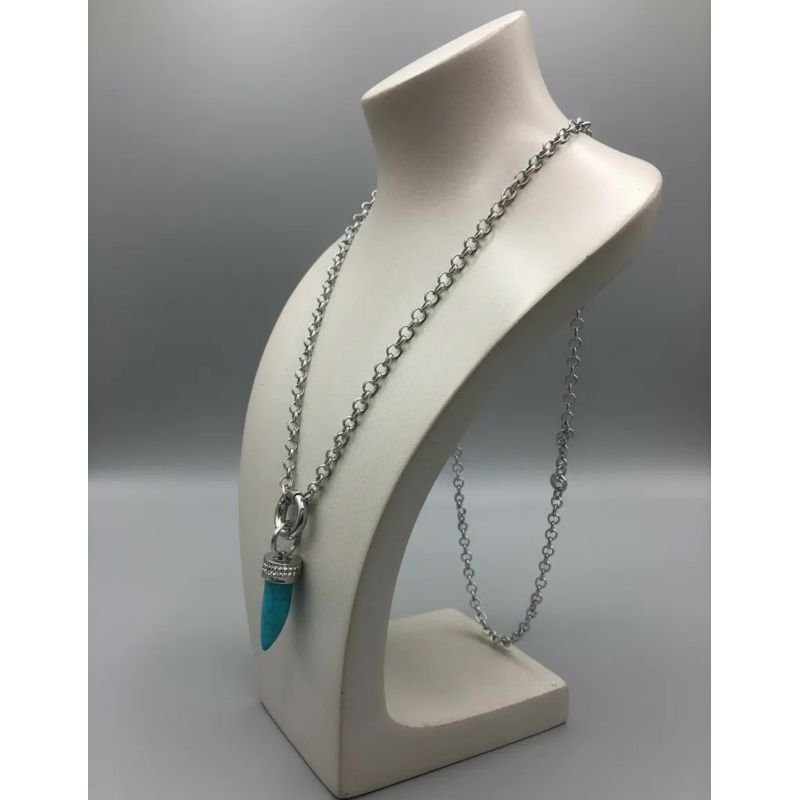Colar Dente Turquesa Boho Chic