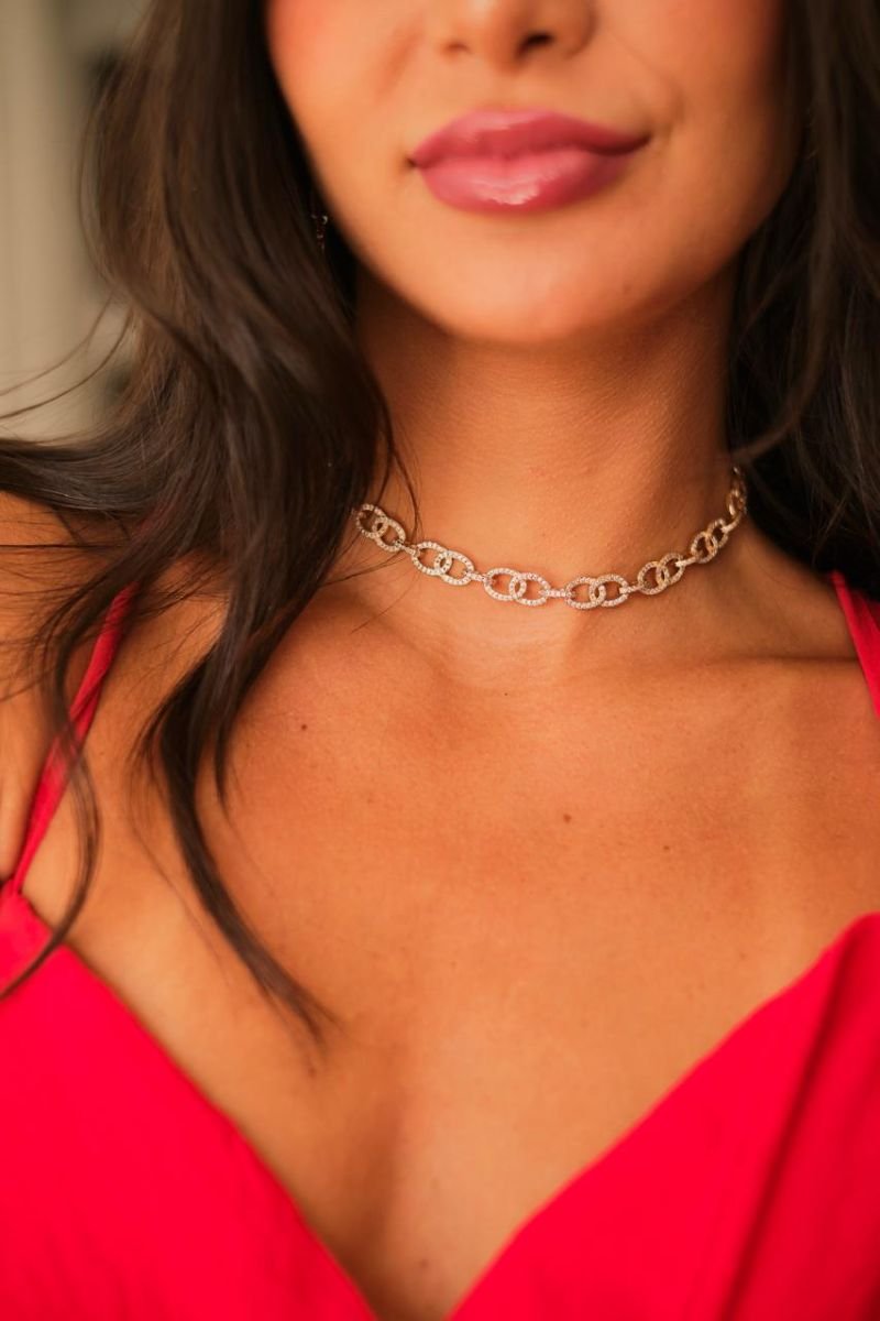 Colar Elos Cravação Zirconia