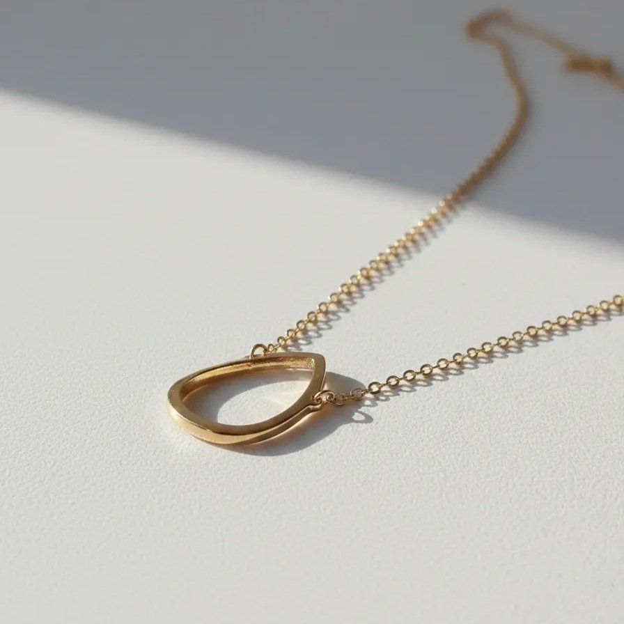 Colar Gota Geometrica Dourado
