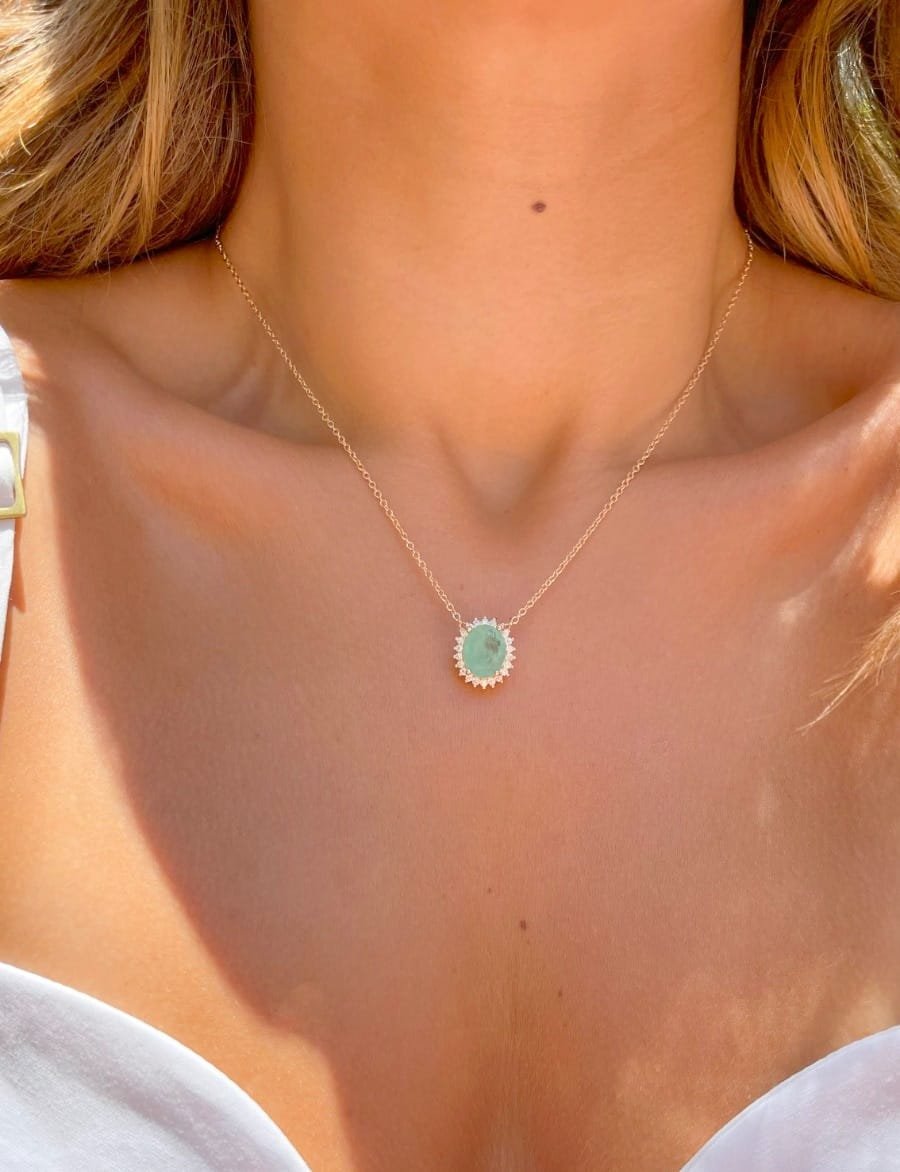 Colar Cristal Esmeralda Colombiana