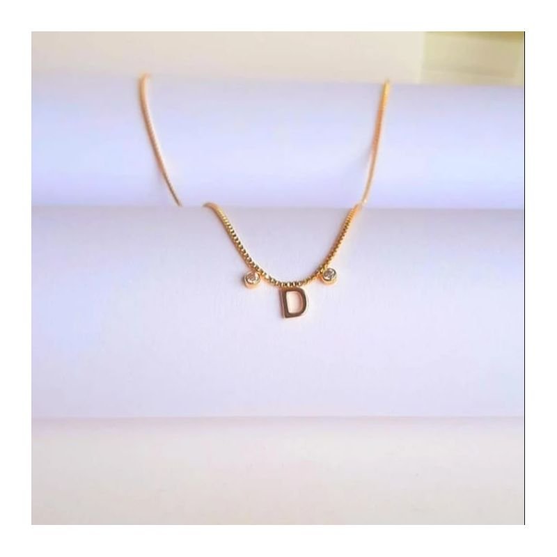 Colar Letra Inicial Semijoia Ouro 18k
