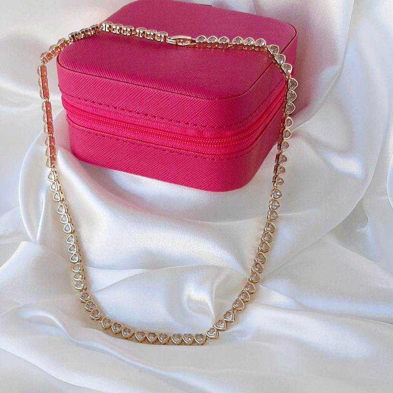 Colar Riviera Coração Dourado