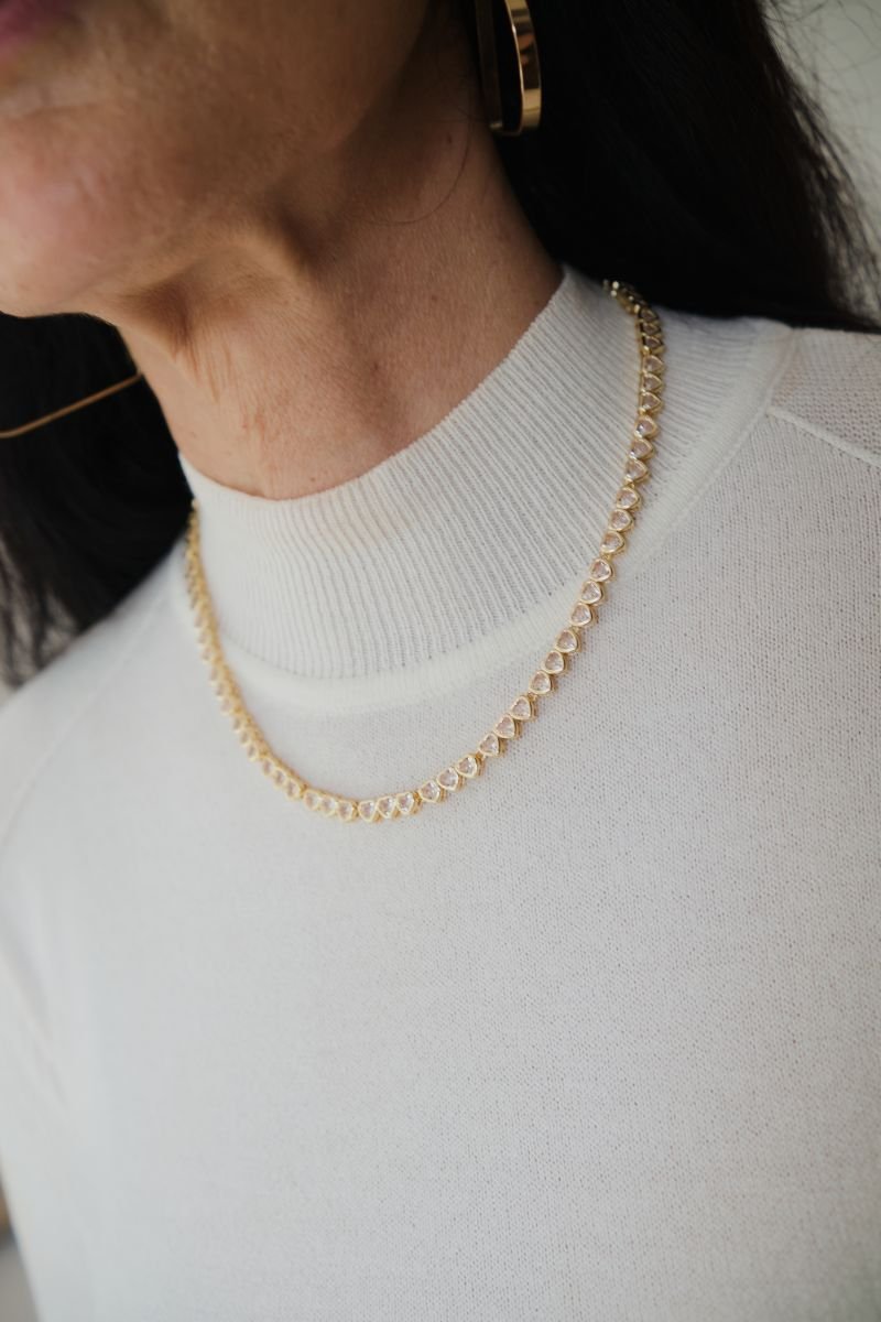 Colar Riviera Coração Dourado