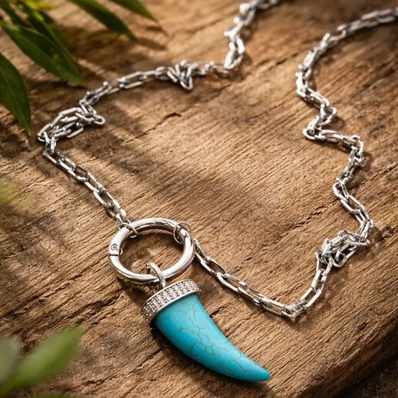 Colar Talismã Boho Turquesa