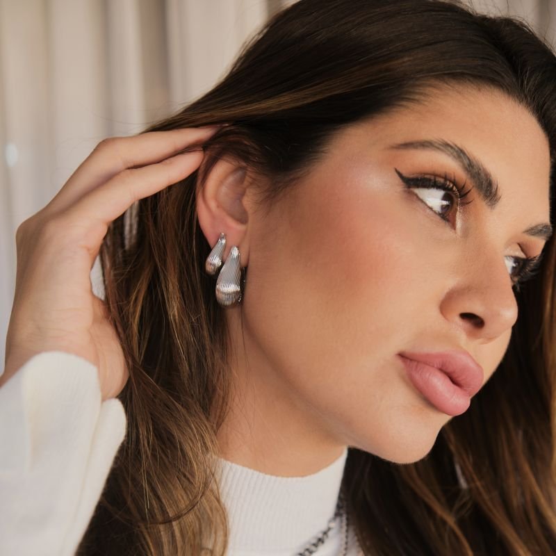 Kit 3 br Gota Riscada Prateado