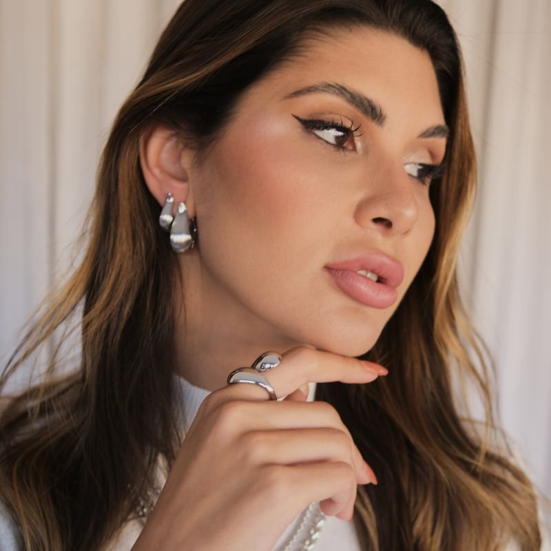 Kit 3 br Gota Riscada Prateado