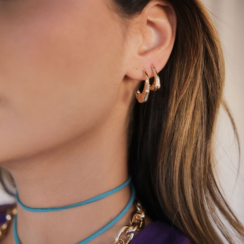 KIt 3 brincos tamanhos Degrade Prateado