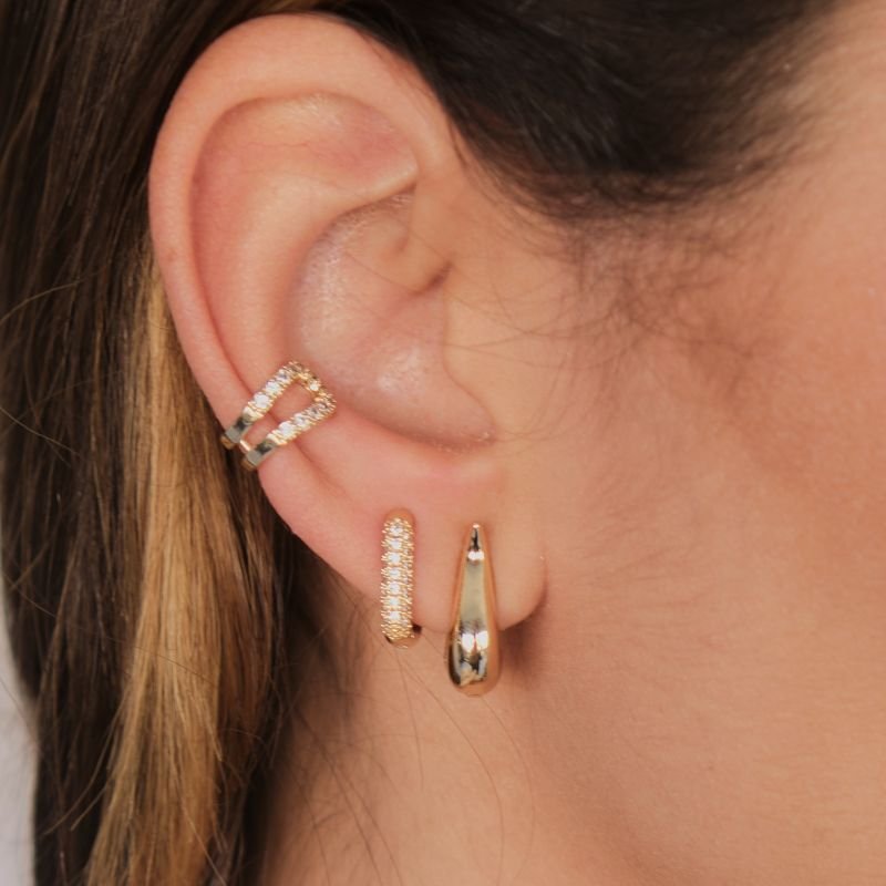 Kit de brinco Mix 3 modelos Dourado