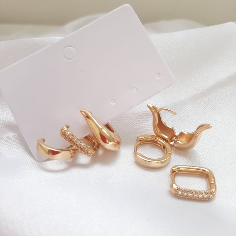 Kit de brinco Mix 3 modelos Dourado