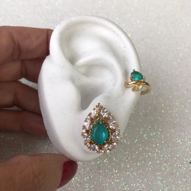 Mix de Brinco gota e Earcuf Luxo