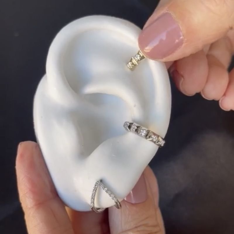 Piercing Fake Spike Prateado