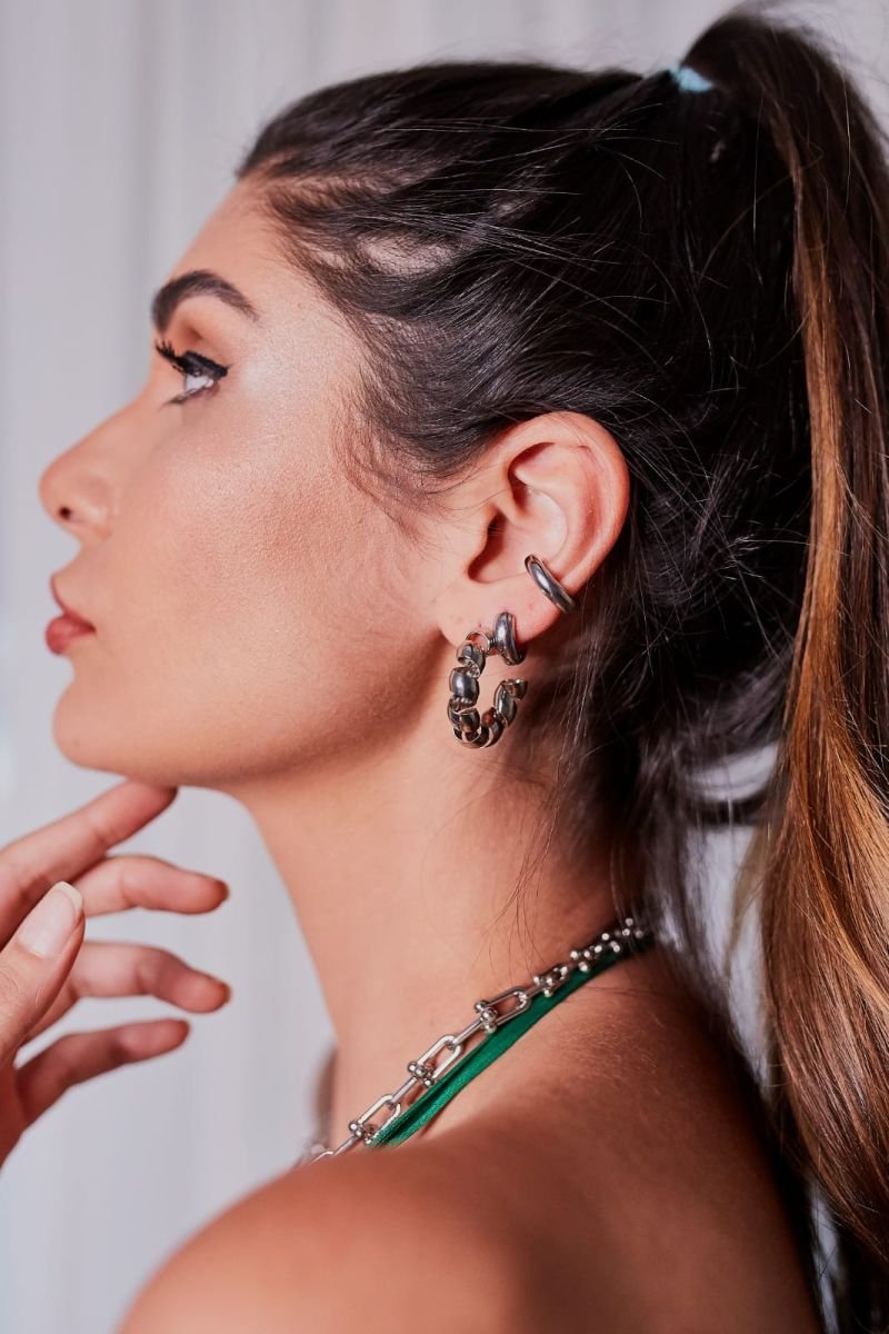 Piercing fake tubo liso tamanho P Prateado