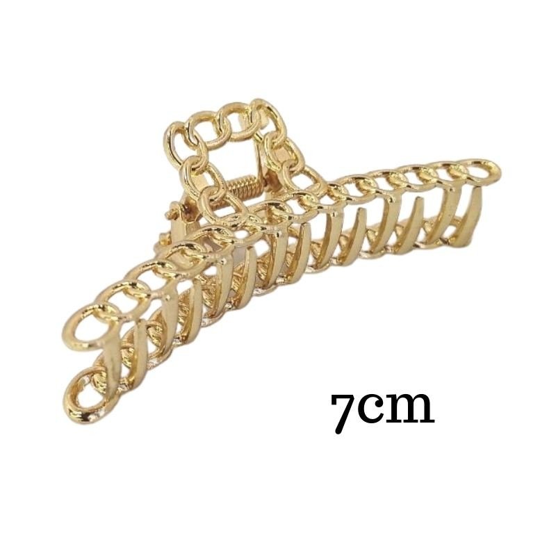 Prendedor de Cabelo metal Ponta Redonda dourada 7cm