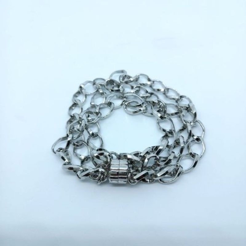 Pulseira Corrente Elos Prateada