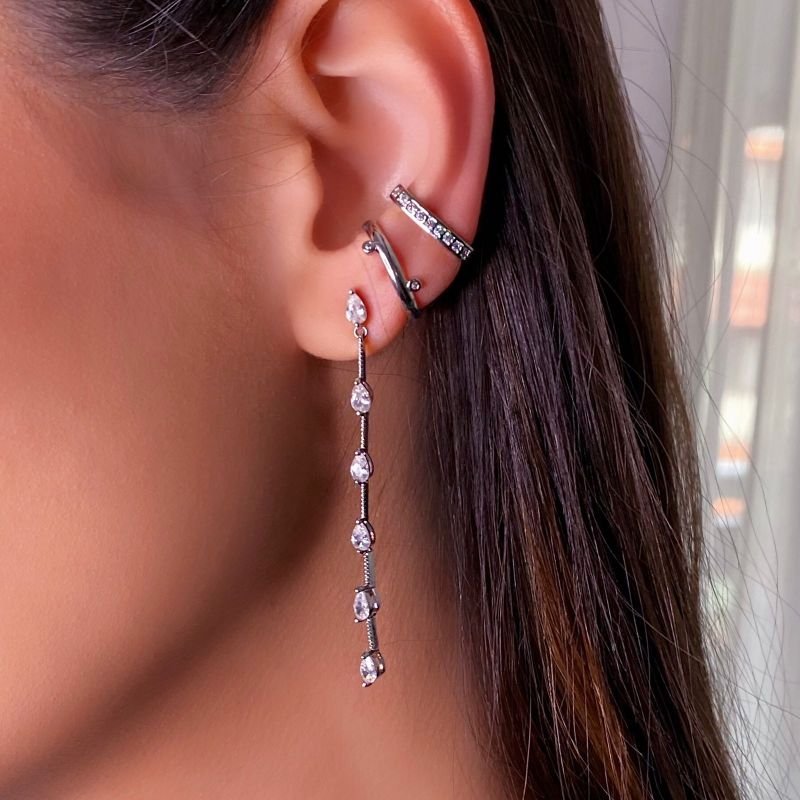 Brinco ear cuff Prateado